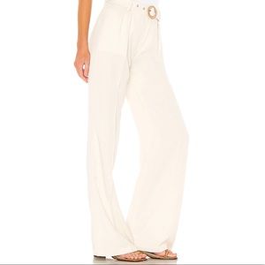 Paige Pants Jumpsuits Paige Rachel Belted Wide Leg Pants In Birch Poshmark